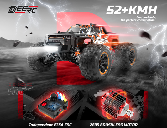 Camion Monstre 4x4 sans balais DEERC H16R 1/16